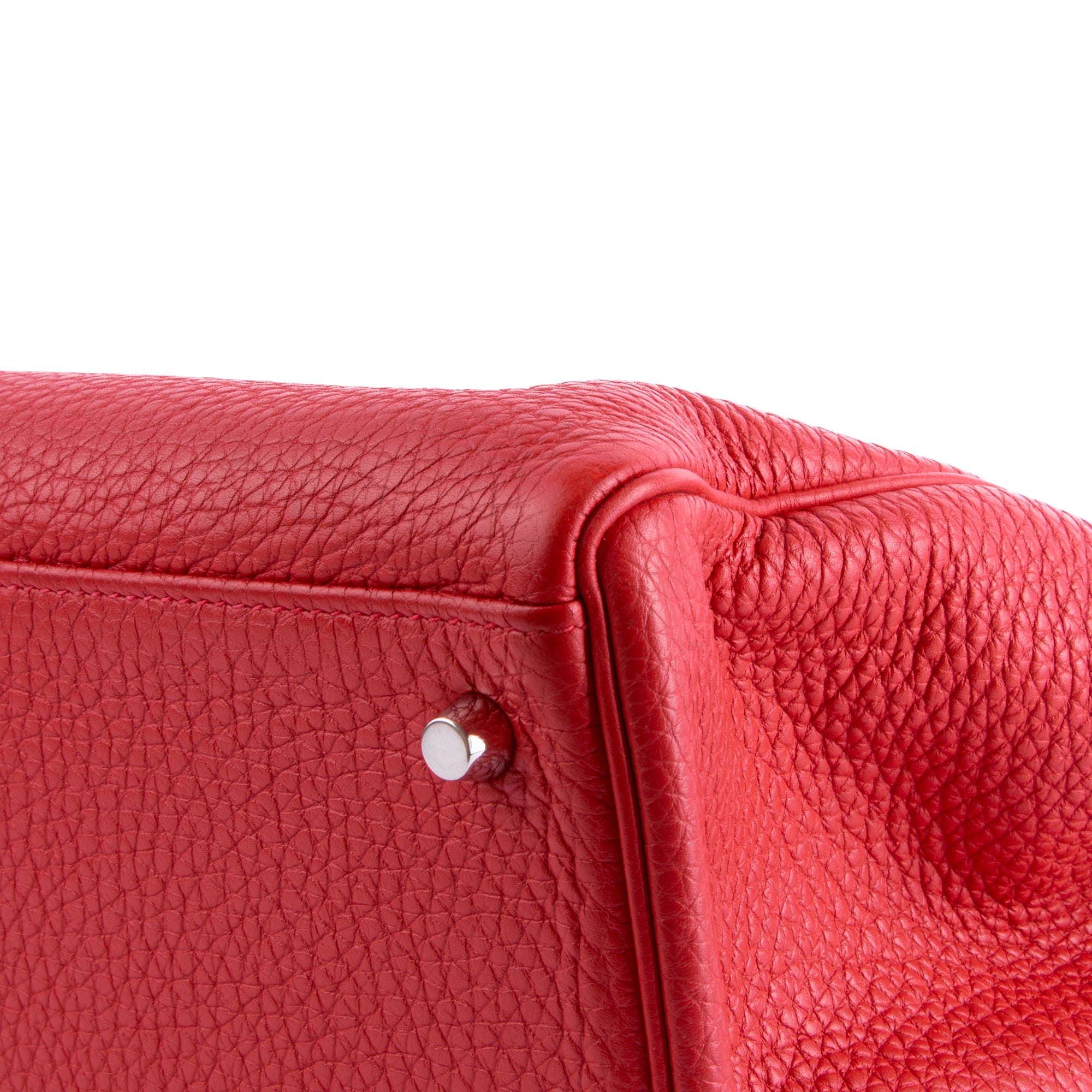 HERMES - Sac à main Kelly 35 cuir Taurillon Clémence rouge - Hand bag