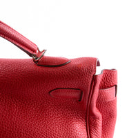 HERMES - Sac à main Kelly 35 cuir Taurillon Clémence rouge - Hand bag
