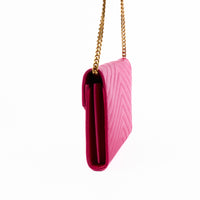 SAINT LAURENT - Sac bandoulière Enveloppe Cassandre cuir rose - Hand Bag