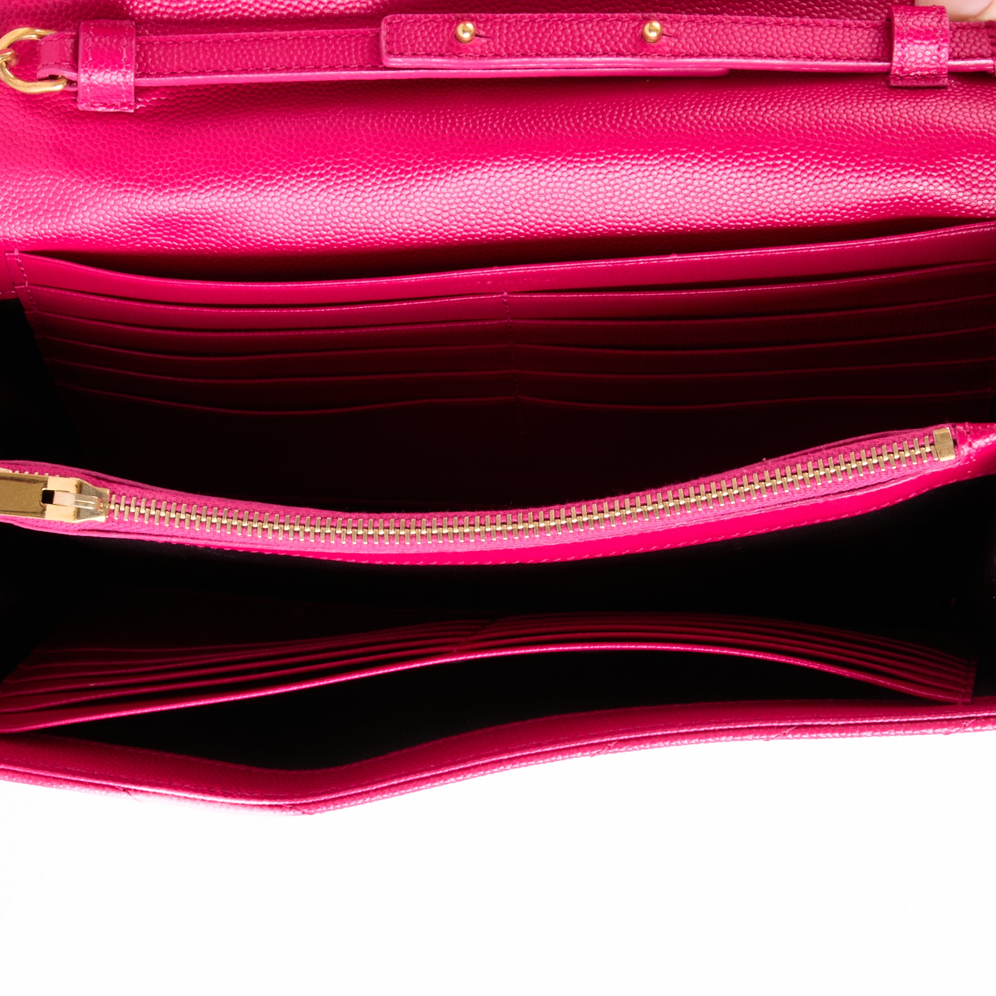 SAINT LAURENT - Sac bandoulière Enveloppe Cassandre cuir rose - Hand Bag