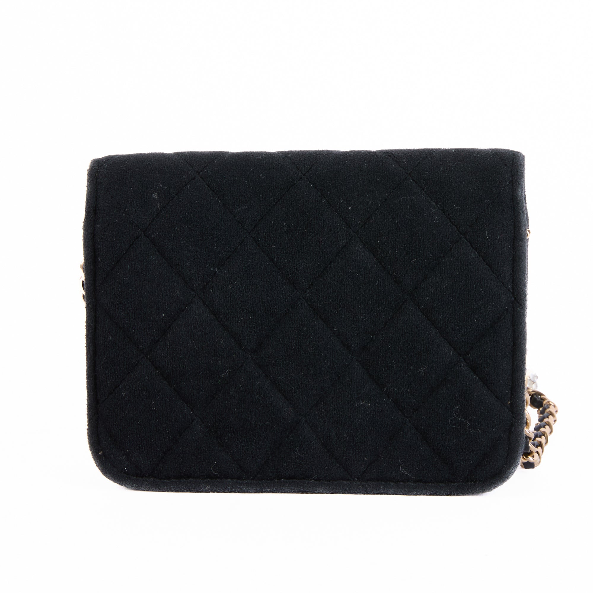 CHANEL - Sac bandoulière Mini Logo CC velours noir - Hand bag