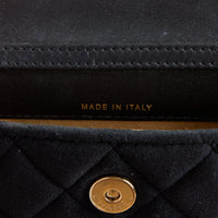 CHANEL - Sac bandoulière Mini Logo CC velours noir - Hand bag