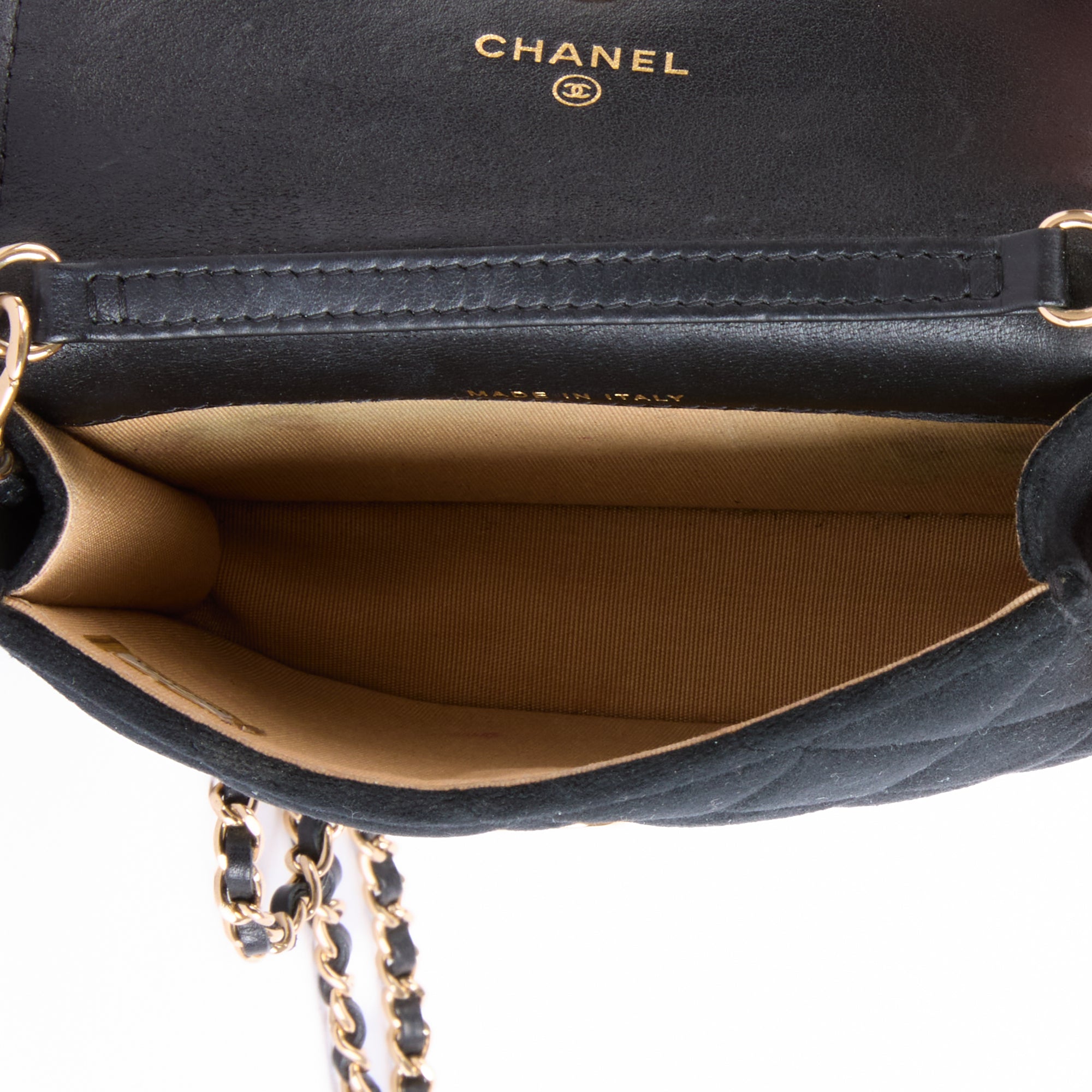 CHANEL - Sac bandoulière Mini Logo CC velours noir - Hand bag
