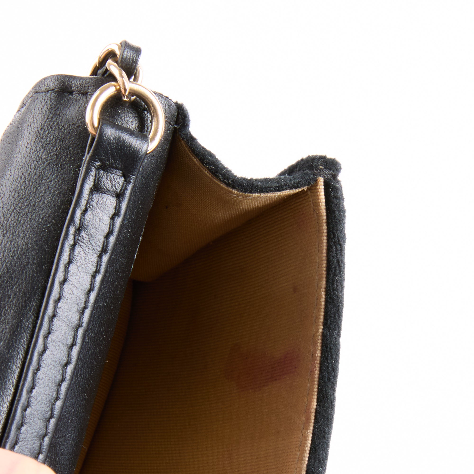 CHANEL - Sac bandoulière Mini Logo CC velours noir - Hand bag