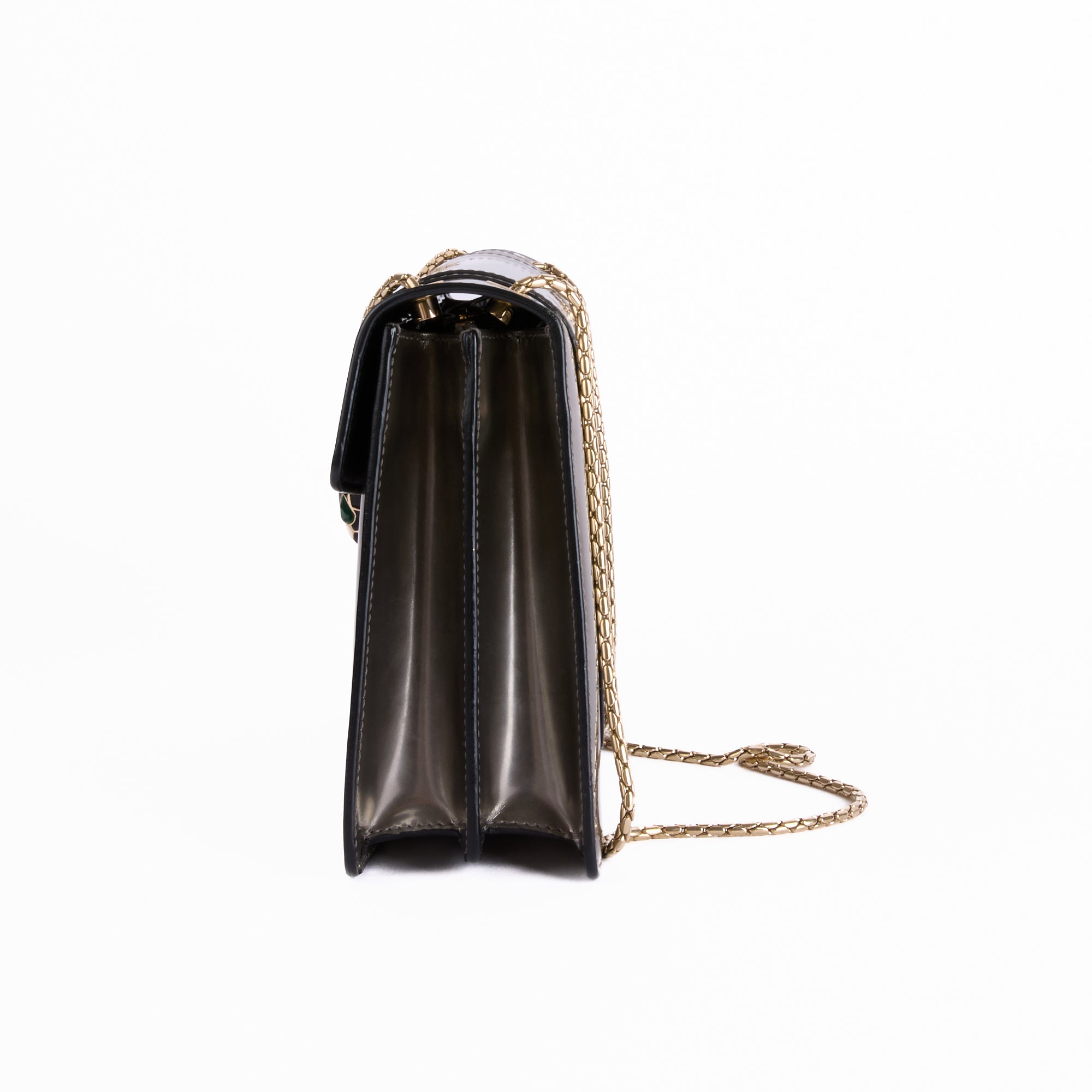 BULGARI - Sac bandoulière Serpenti Forever cuir argenté - Hand Shoulder Bag