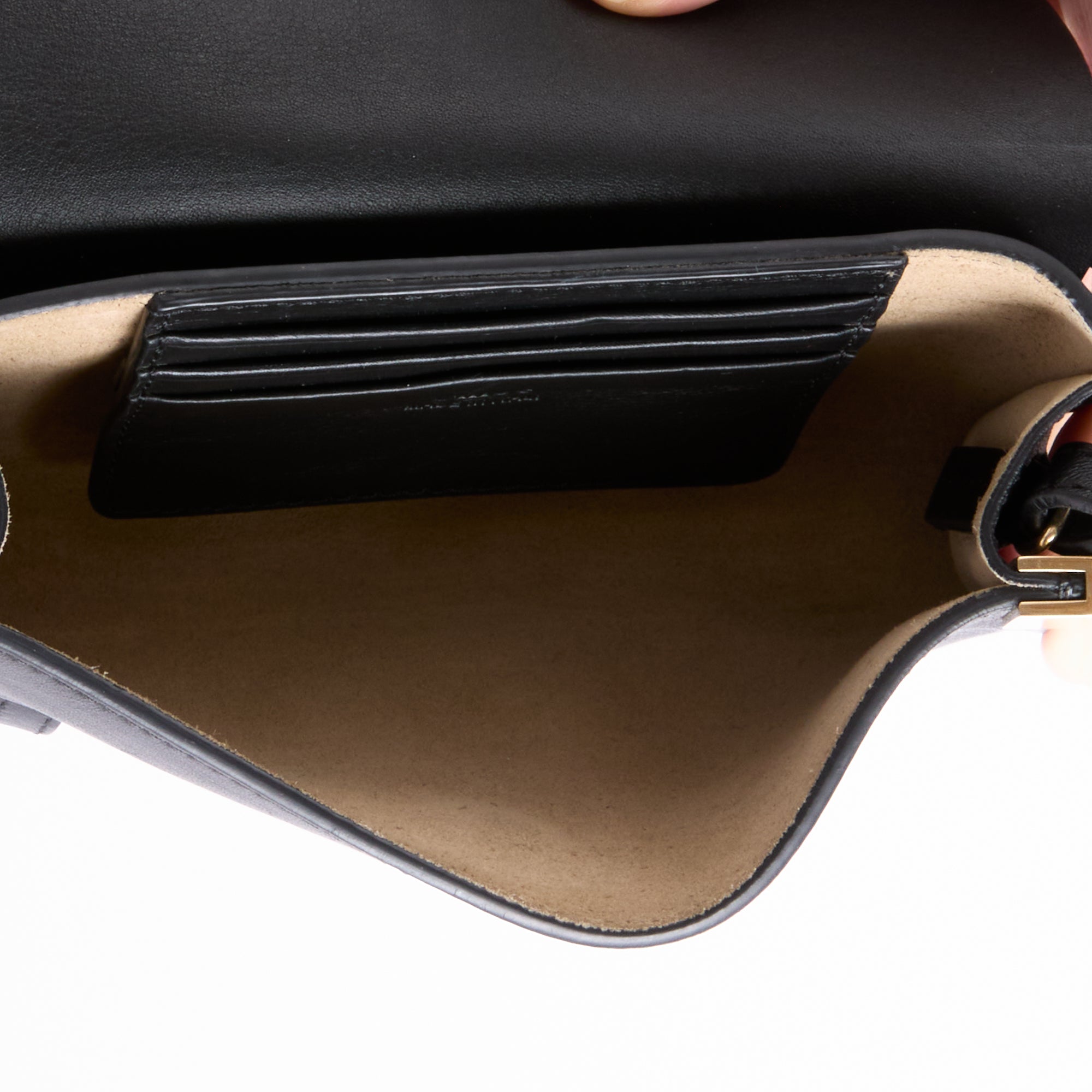 CHLOE - Mini Faye Clutch Shoulder Bag in Black Suede Leather - Handbag