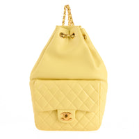 CHANEL - Sac à dos Timeless cuir matelassé jaune - Hand bag