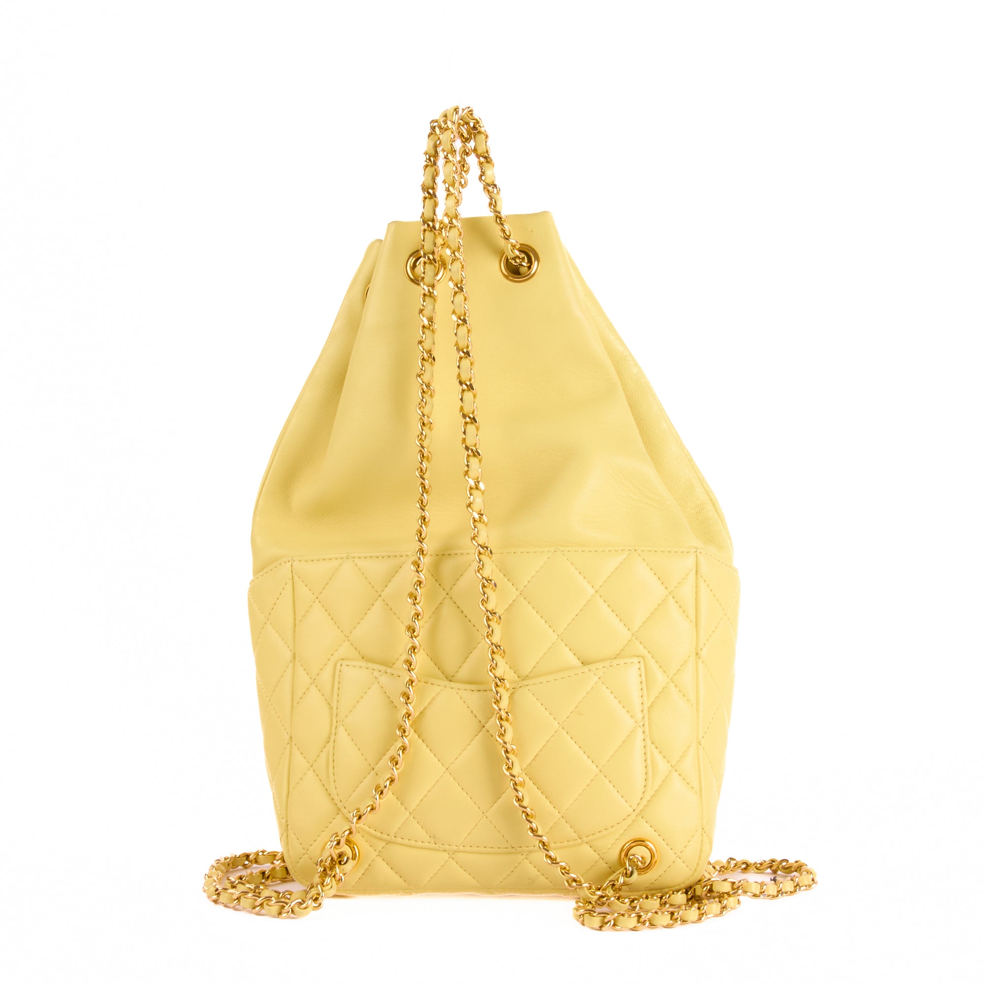 CHANEL - Sac à dos Timeless cuir matelassé jaune - Hand bag