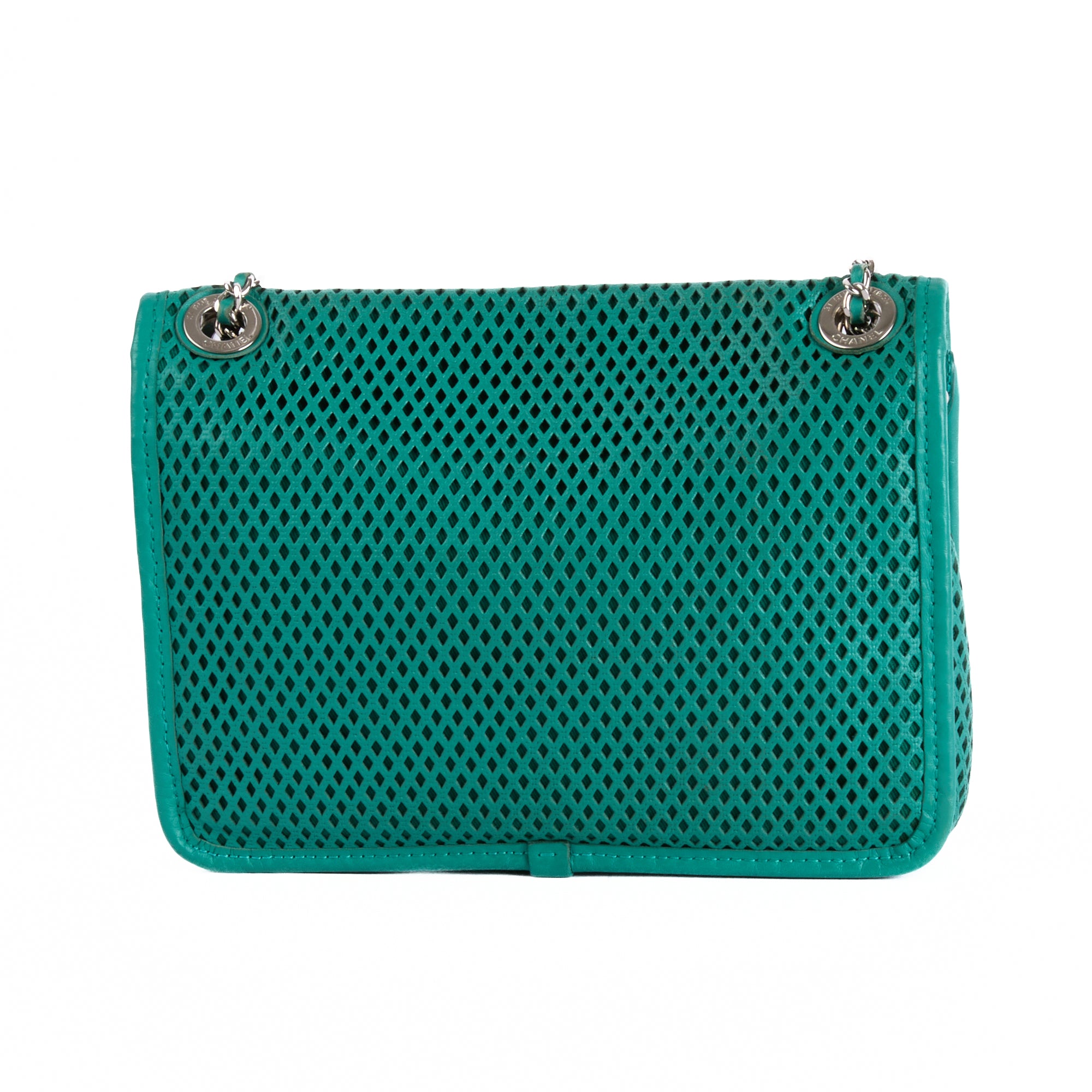 CHANEL - Sac bandoulière Up in the Air cuir perforé vert - Hand bag