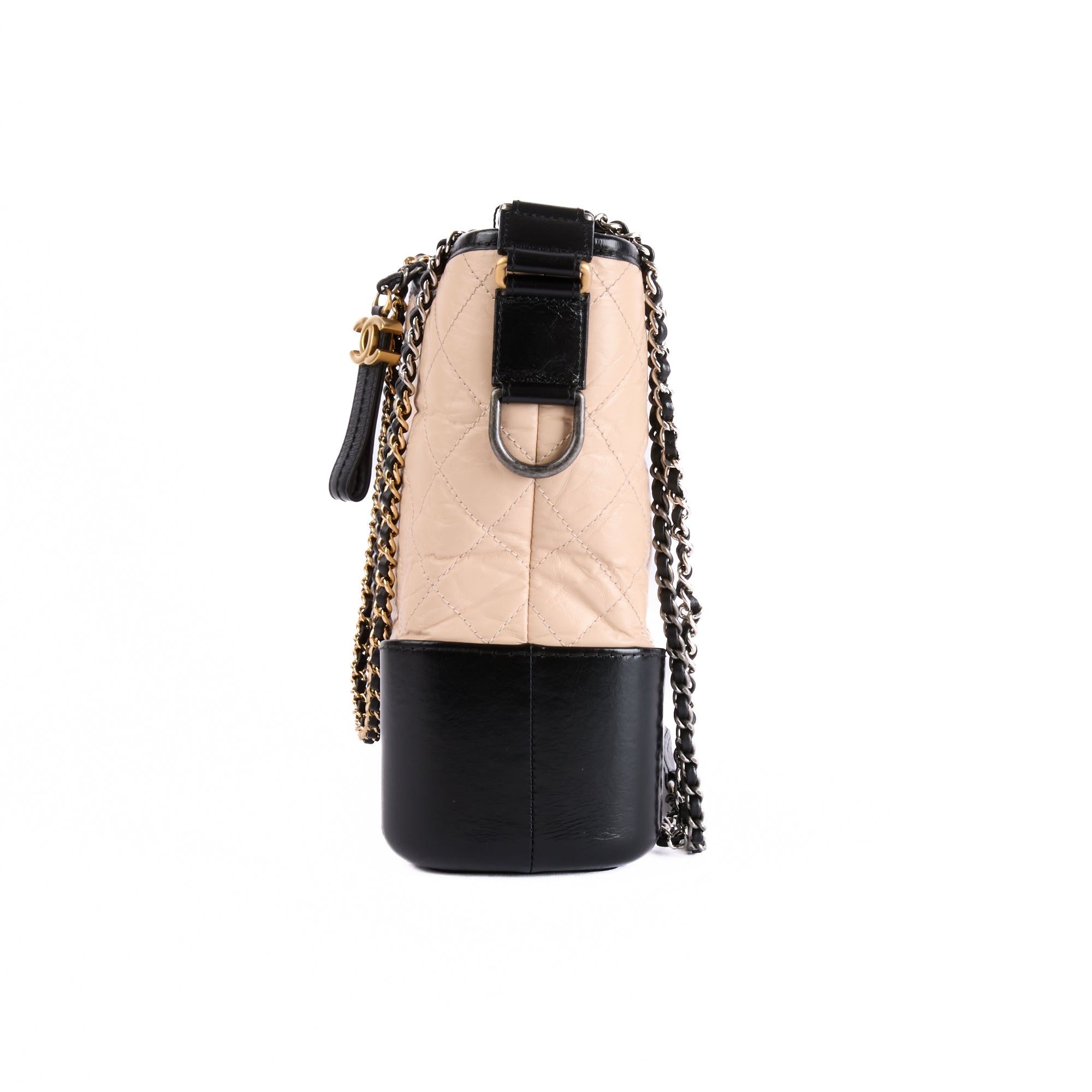 CHANEL - Sac bandoulière Gabrielle Large cuir beige noir - Hand bag