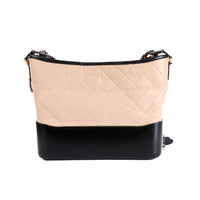 CHANEL - Sac bandoulière Gabrielle Large cuir beige noir - Hand bag