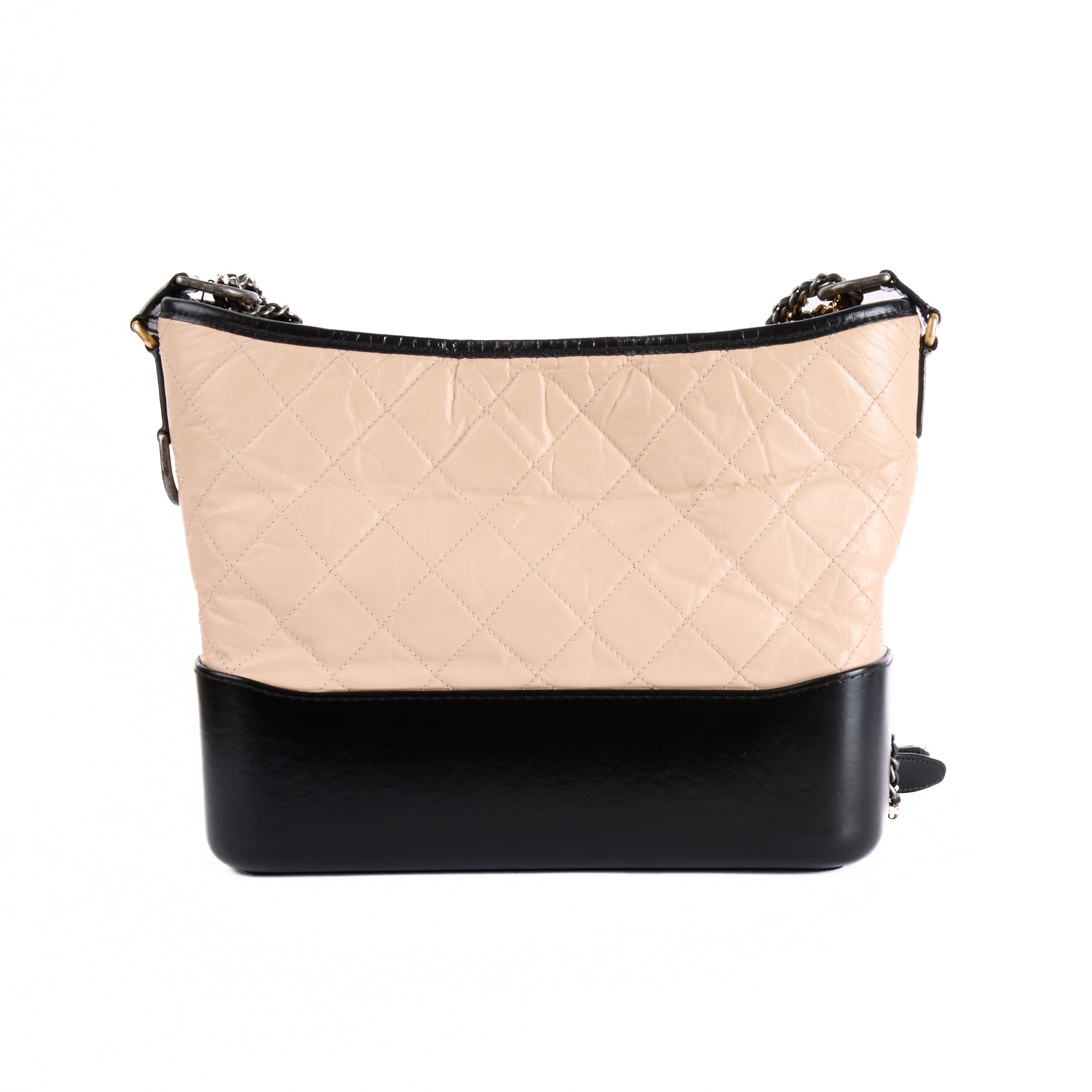 CHANEL - Sac bandoulière Gabrielle Large cuir beige noir - Hand bag