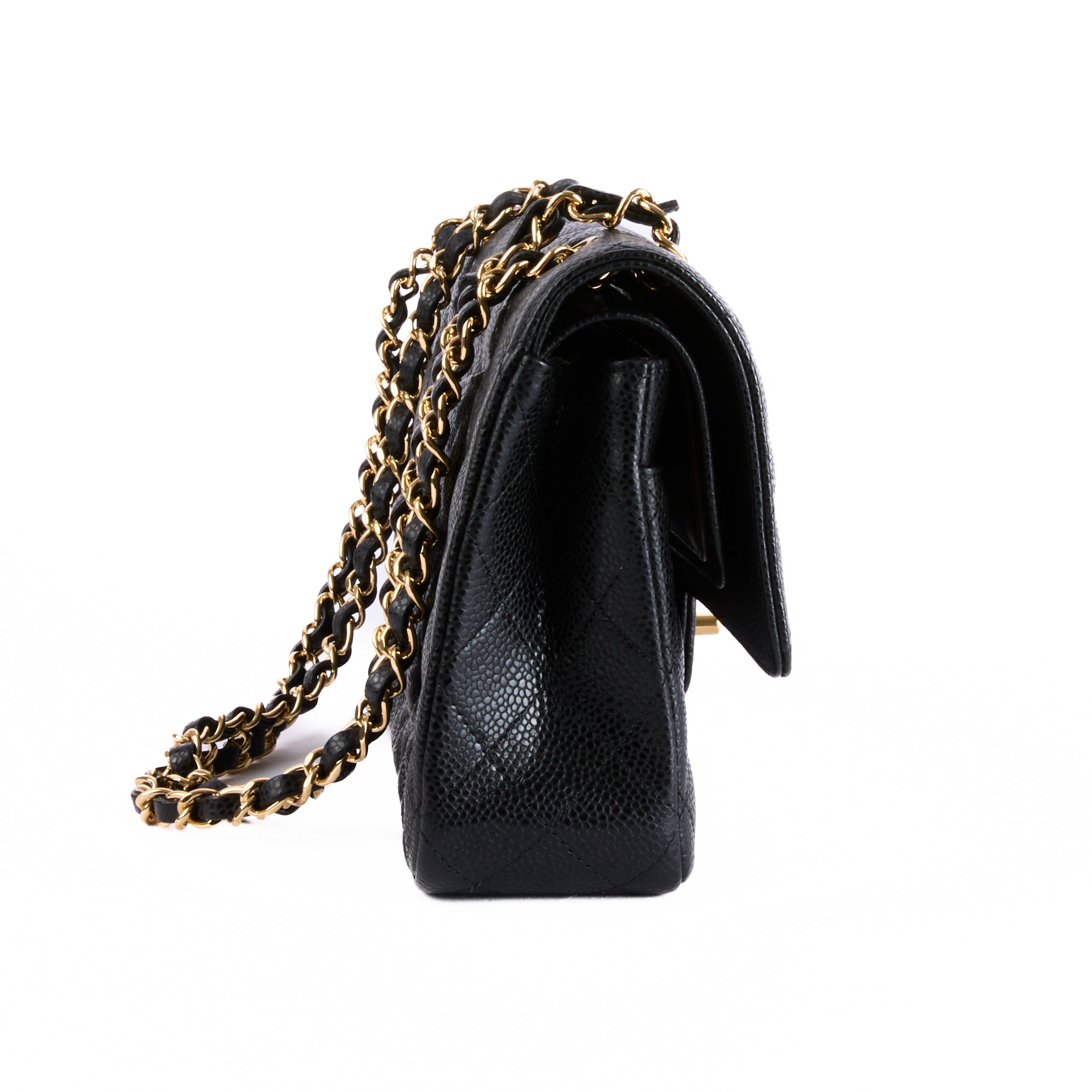 CHANEL - Sac bandoulière Timeless Medium classique cuir caviar noir - Hand bag