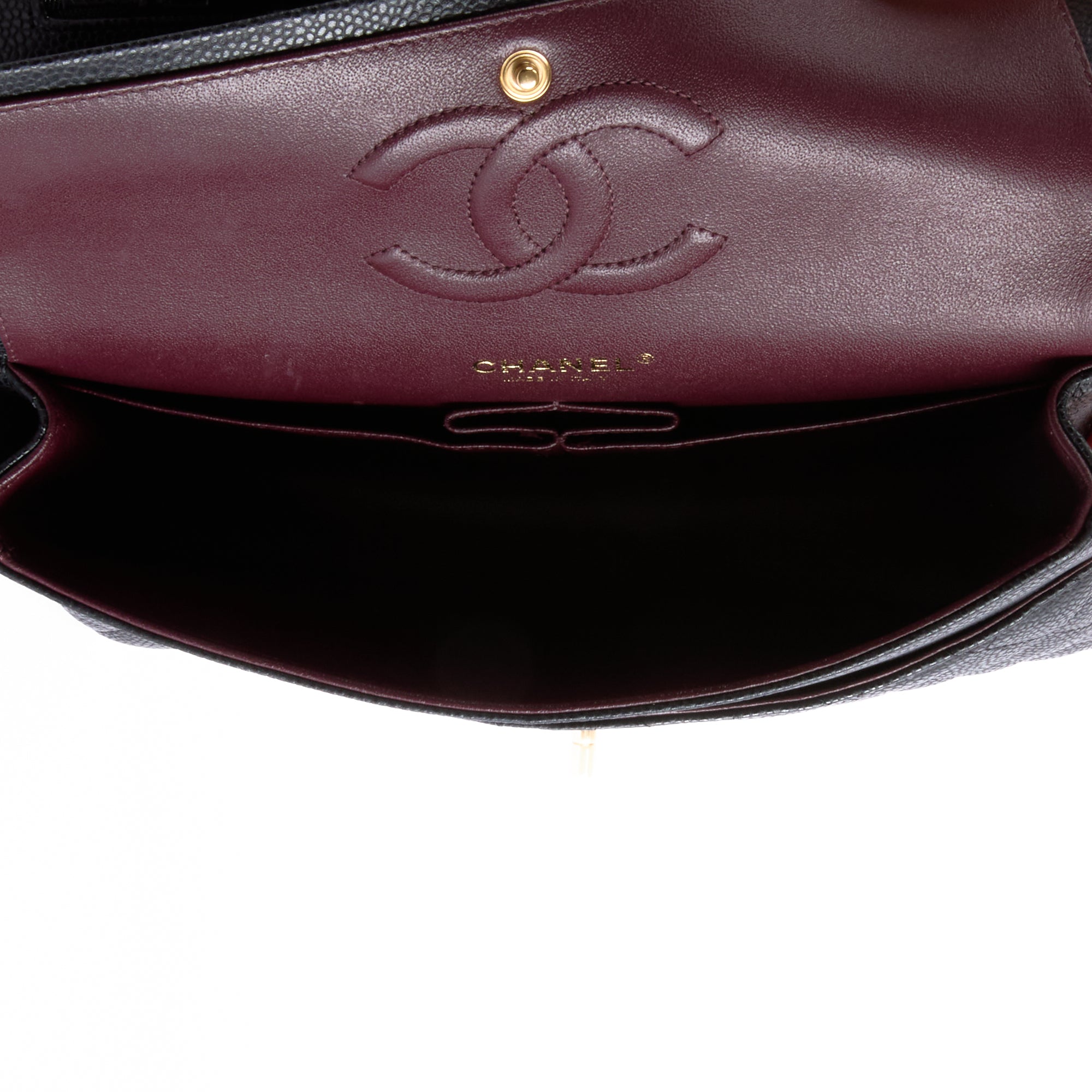 CHANEL - Sac bandoulière Timeless Medium Classique cuir caviar noir - Hand bag