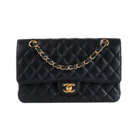 CHANEL - Sac bandoulière Timeless Medium classique cuir caviar noir - Hand bag