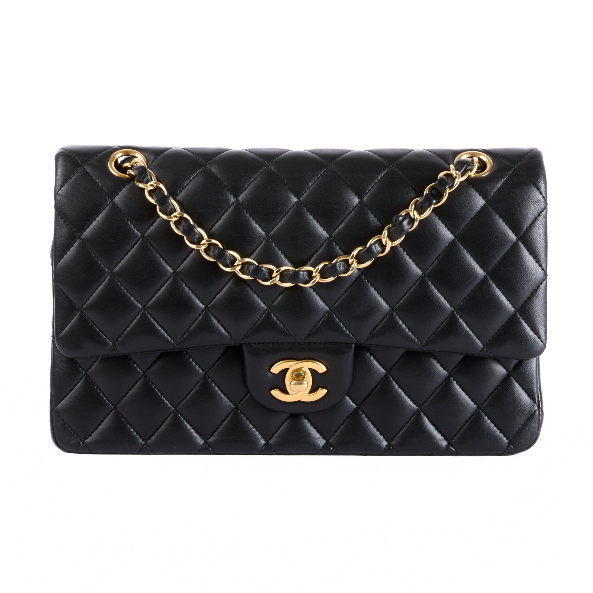 CHANEL - Sac bandoulière Timeless Medium classique cuir noir - Hand bag