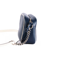 GUCCI - Sac à main Caméra GG Marmont cuir bleu - Hand bag