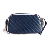 GUCCI - Sac à main Caméra GG Marmont cuir bleu - Hand bag