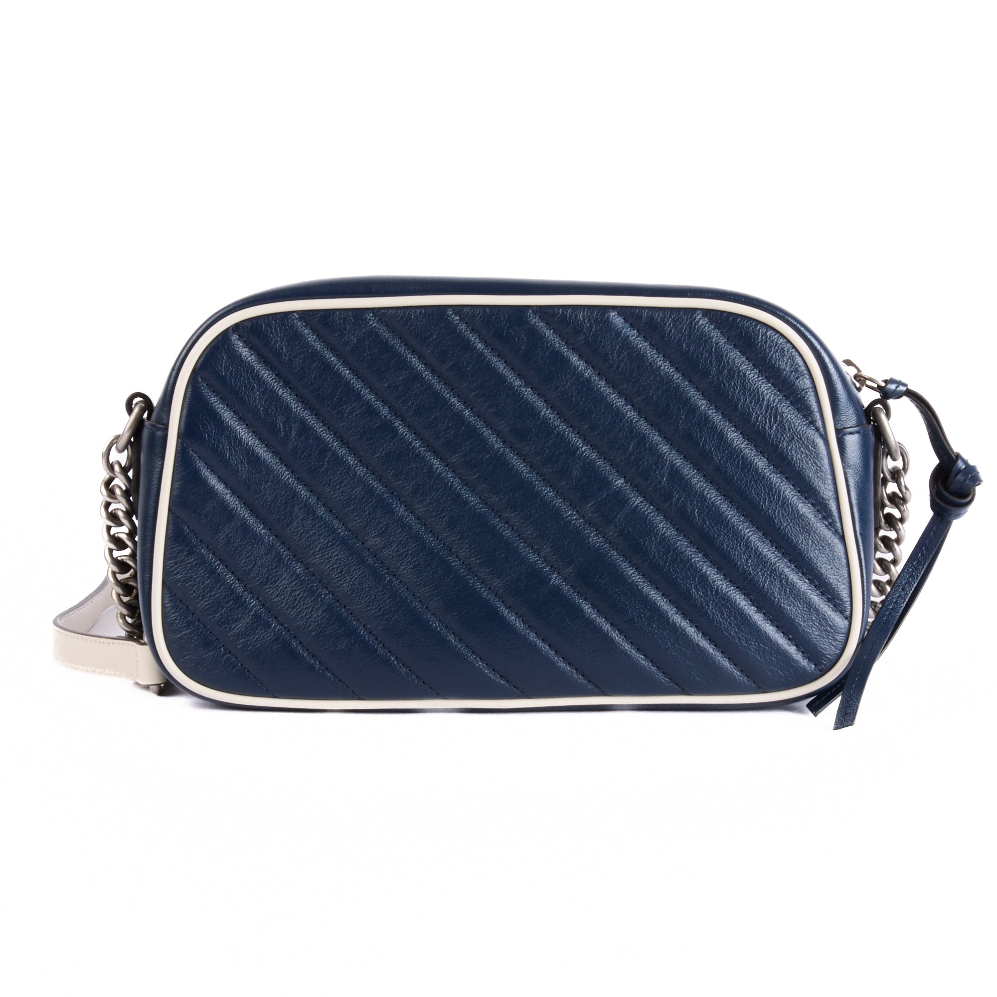 GUCCI - Sac à main Caméra GG Marmont cuir bleu - Hand bag