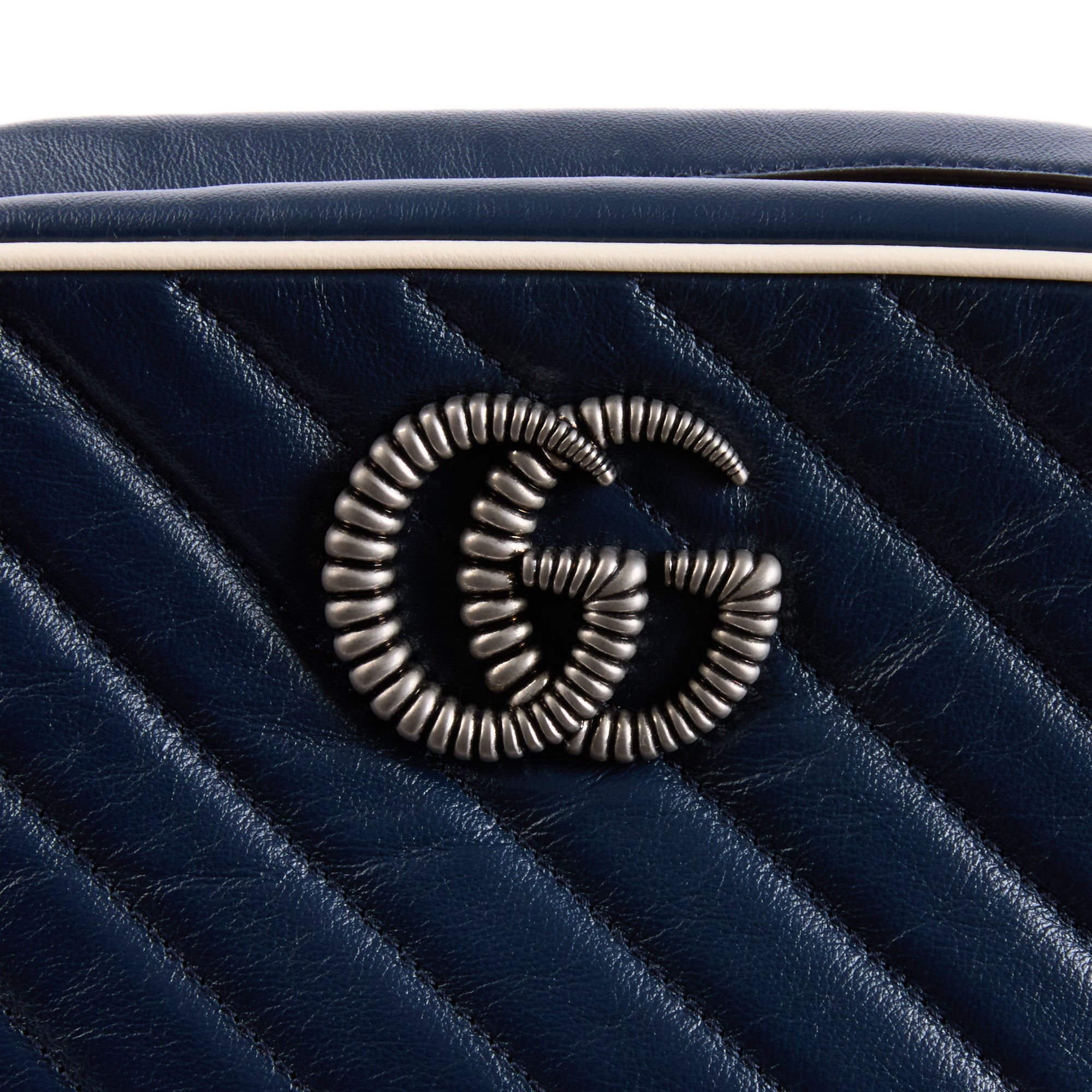 GUCCI - Sac à main Caméra GG Marmont cuir bleu - Hand bag