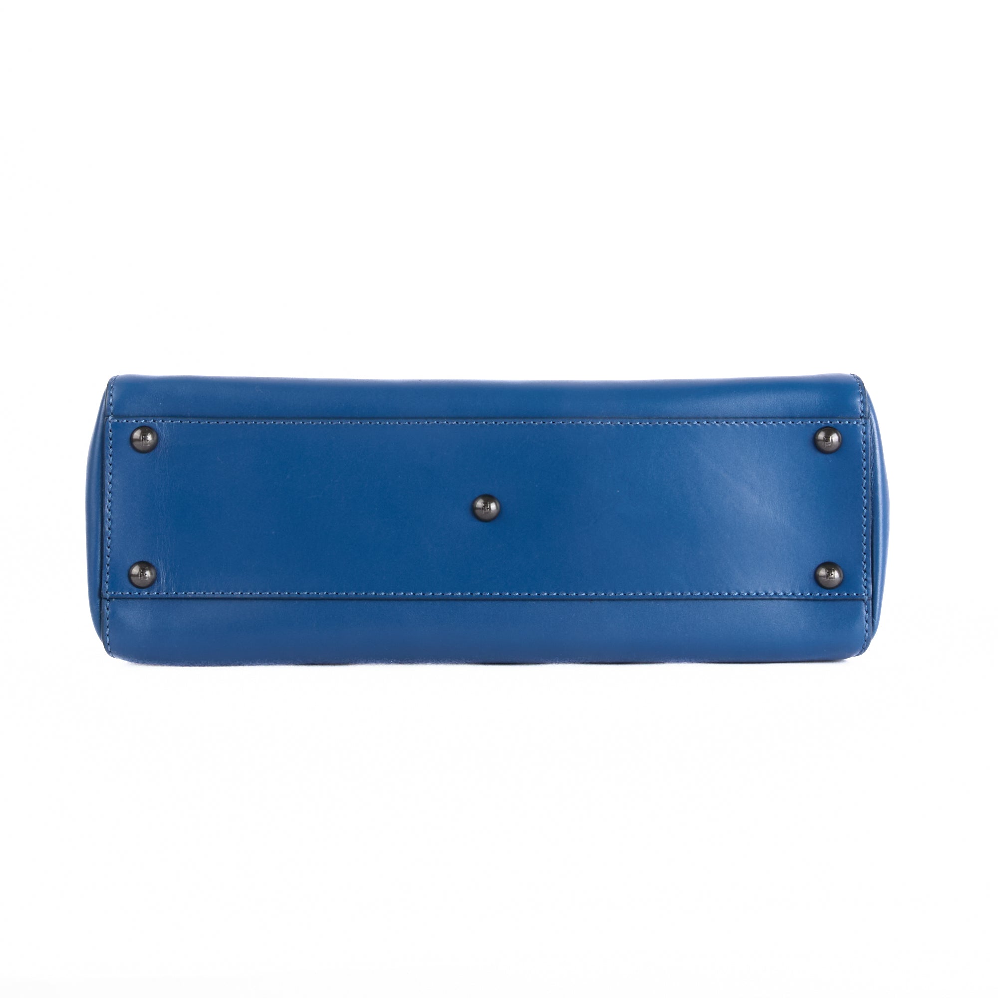 FENDI - Sac à main Peekaboo Medium cuir bleu marine - Hand bag