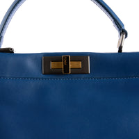 FENDI - Sac à main Peekaboo Medium cuir bleu marine - Hand bag