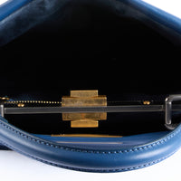 FENDI - Sac à main Peekaboo Medium cuir bleu marine - Hand bag