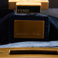 FENDI - Sac à main Peekaboo Medium cuir bleu marine - Hand bag