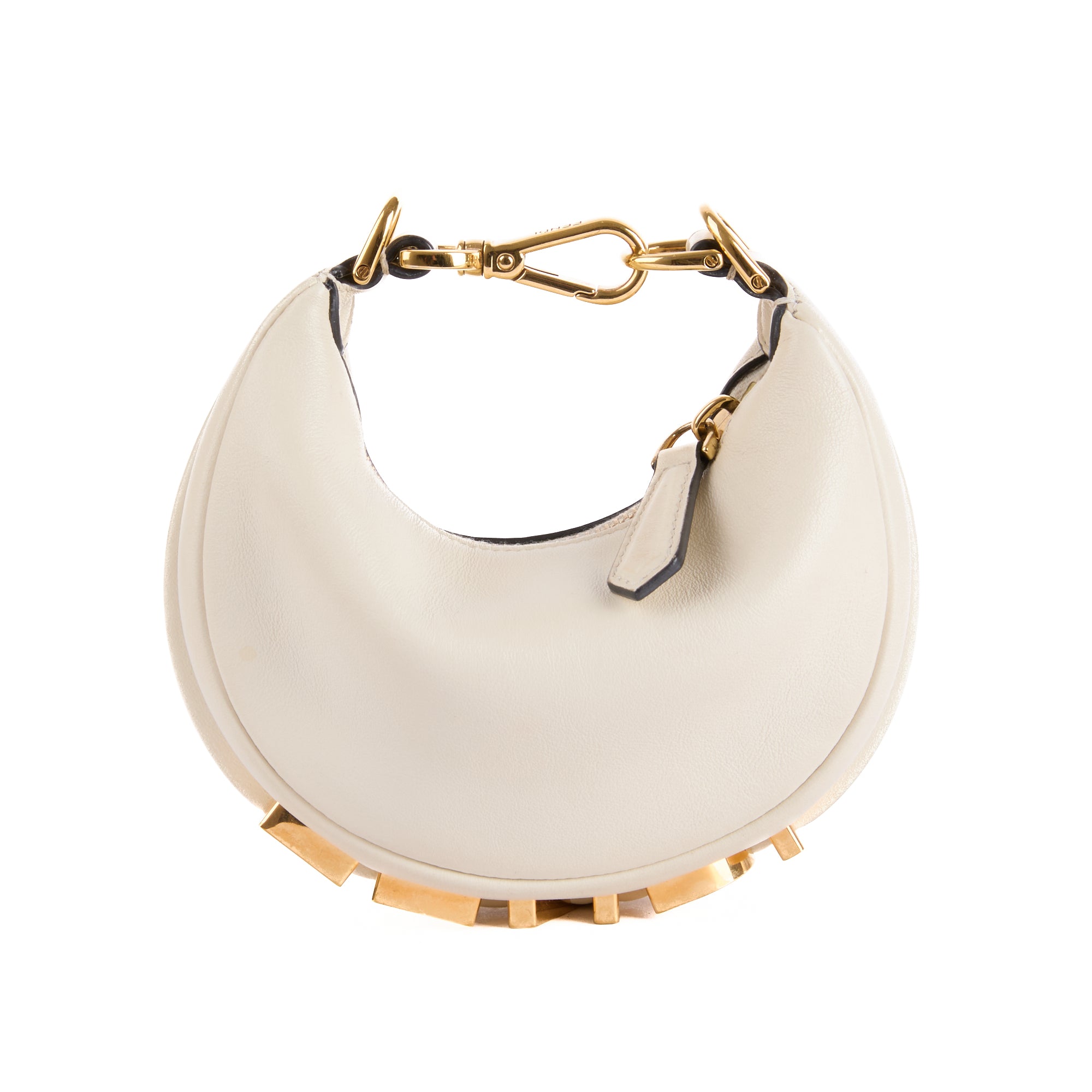 FENDI - Sac à main Bijoux de sac Fendigraphy Nano cuir blanc - Hand bag