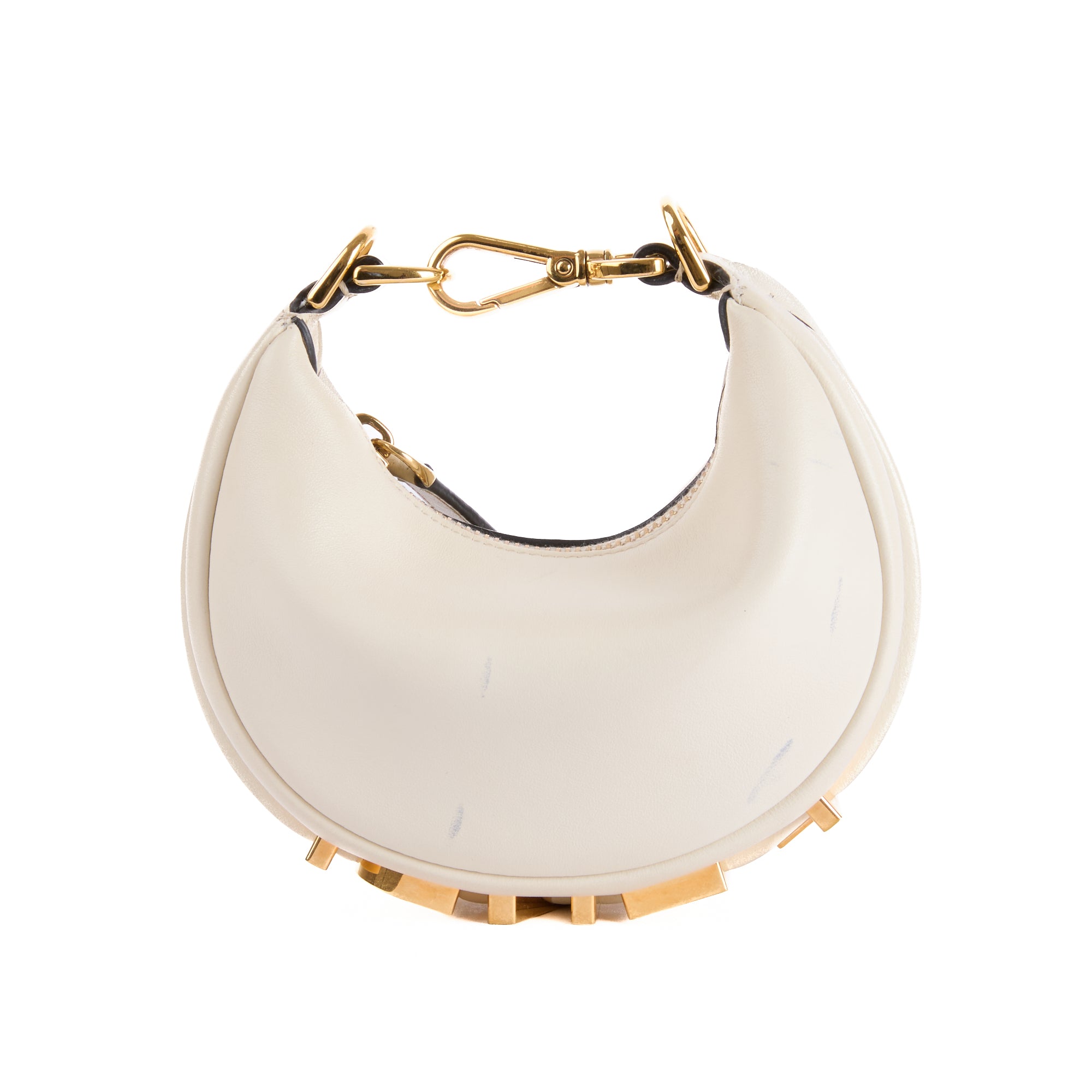 FENDI - Sac à main Bijoux de sac Fendigraphy Nano cuir blanc - Hand bag