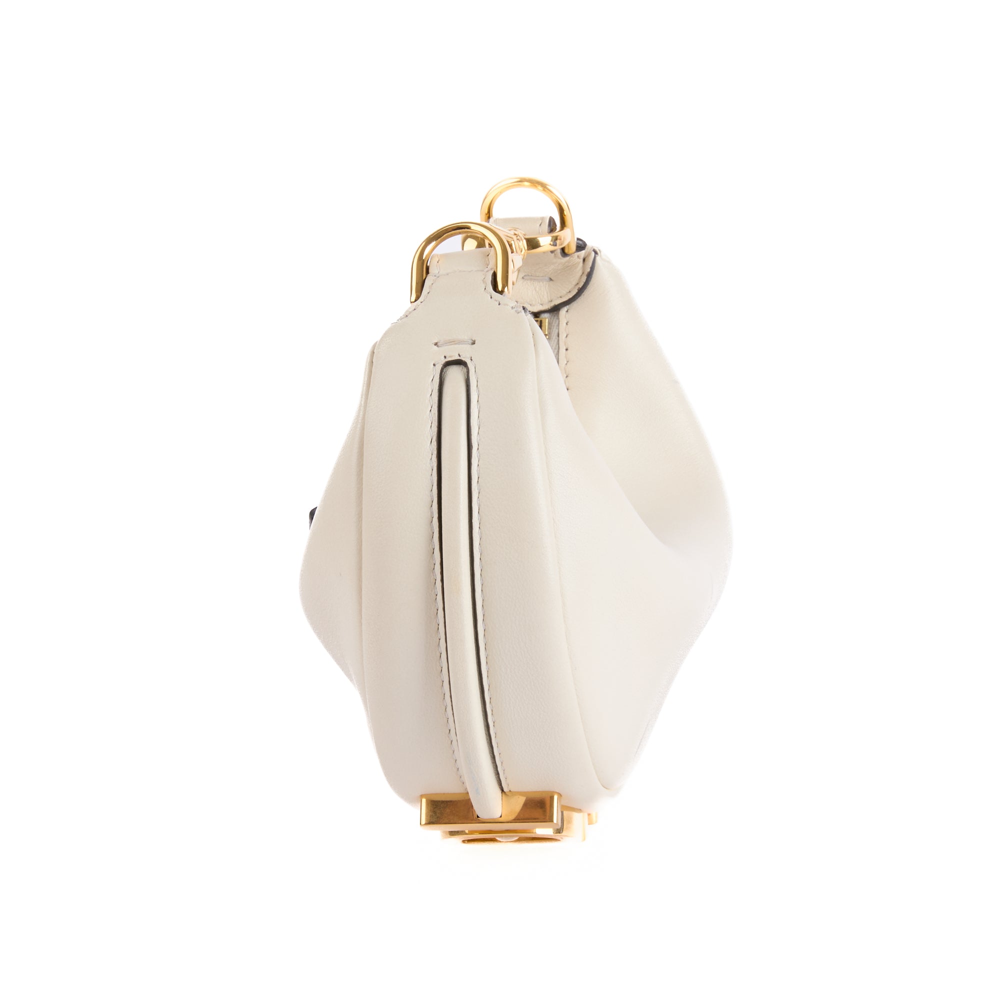 FENDI - Sac à main Bijoux de sac Fendigraphy Nano cuir blanc - Hand bag