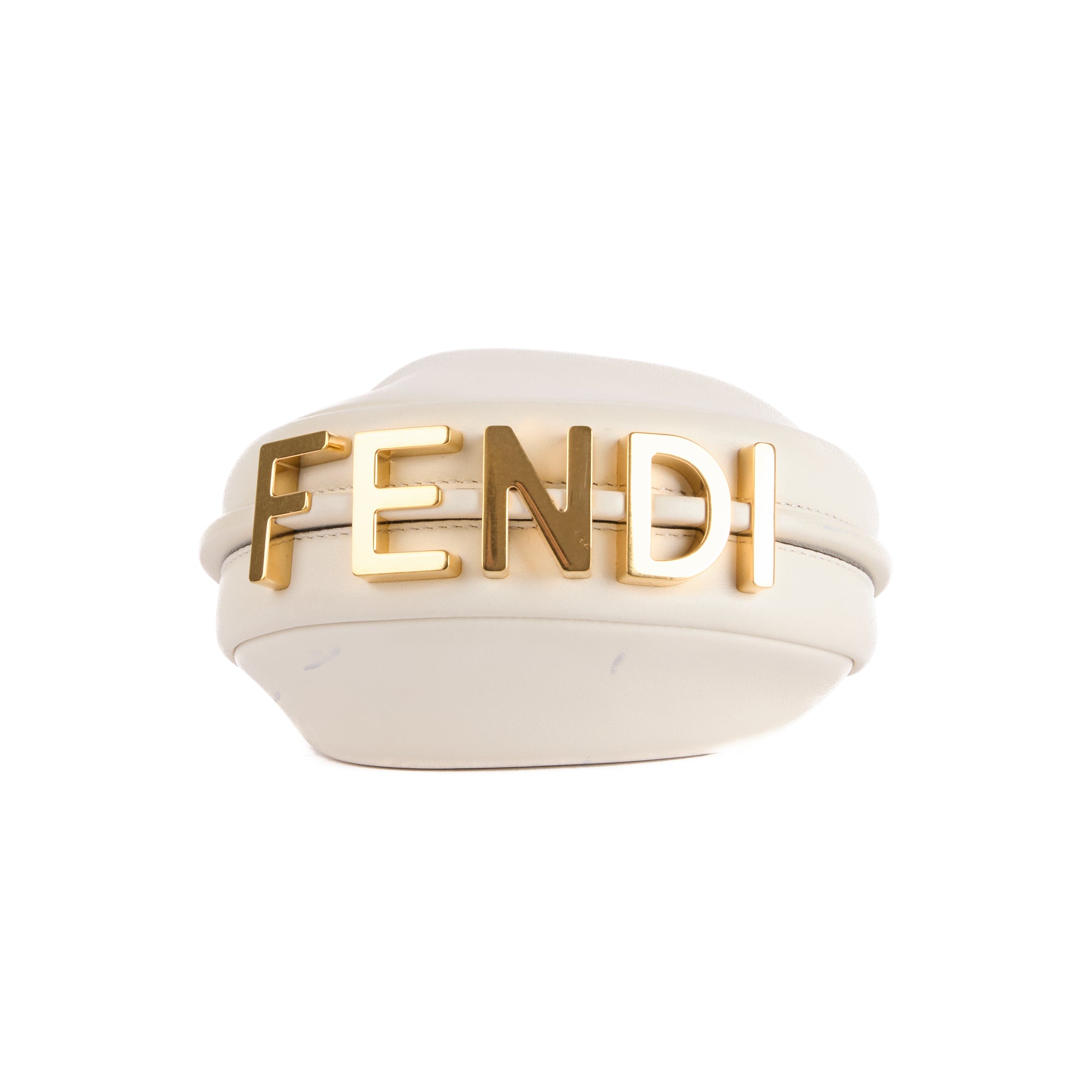 FENDI - Sac à main Bijoux de sac Fendigraphy Nano cuir blanc - Hand bag