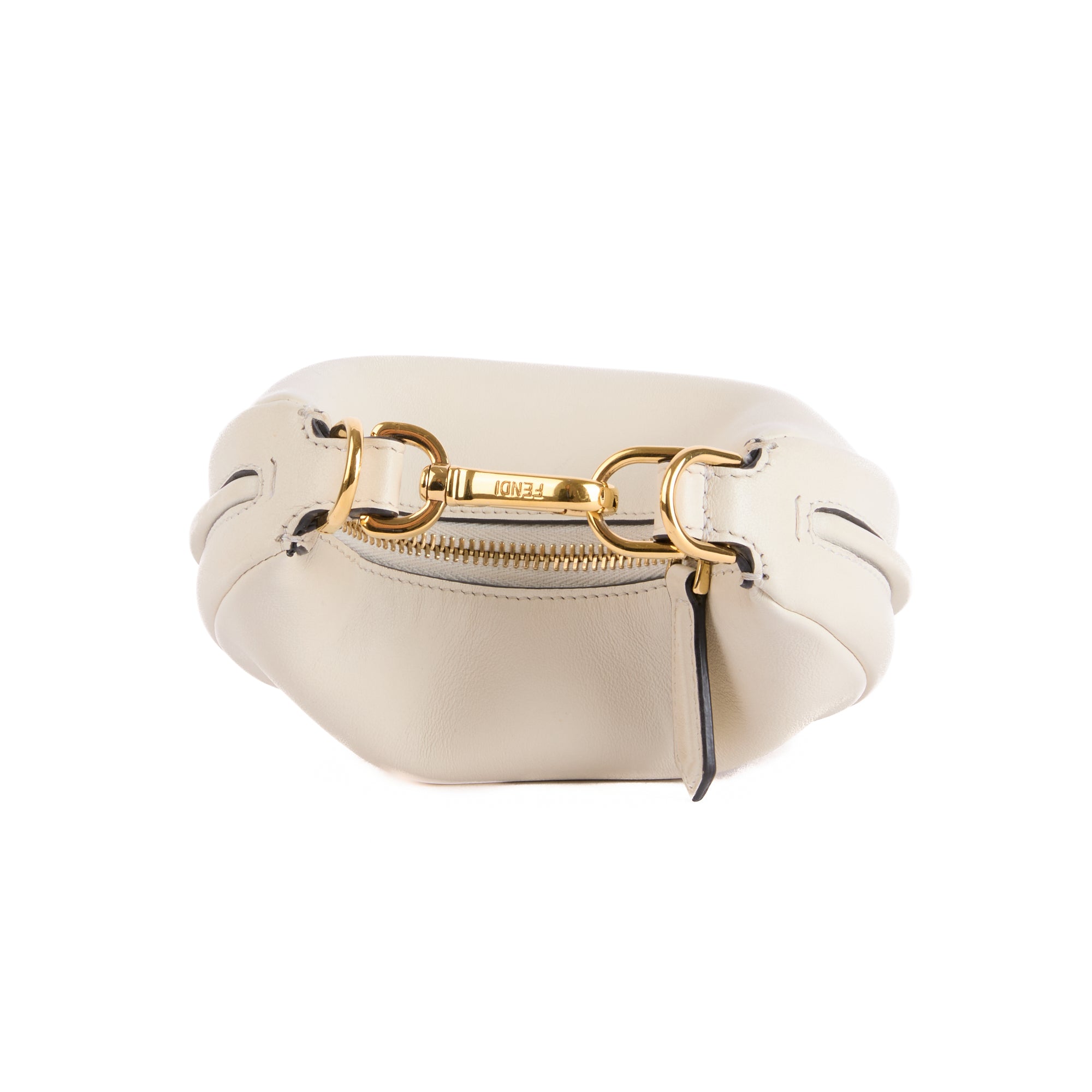FENDI - Sac à main Bijoux de sac Fendigraphy Nano cuir blanc - Hand bag