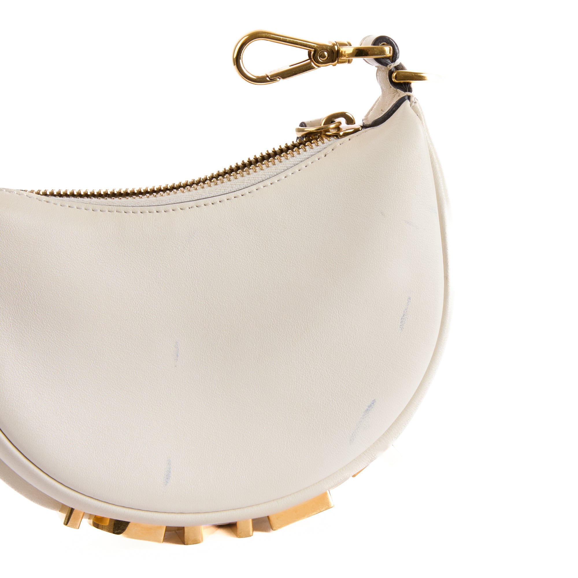 FENDI - Sac à main Bijoux de sac Fendigraphy Nano cuir blanc - Hand bag