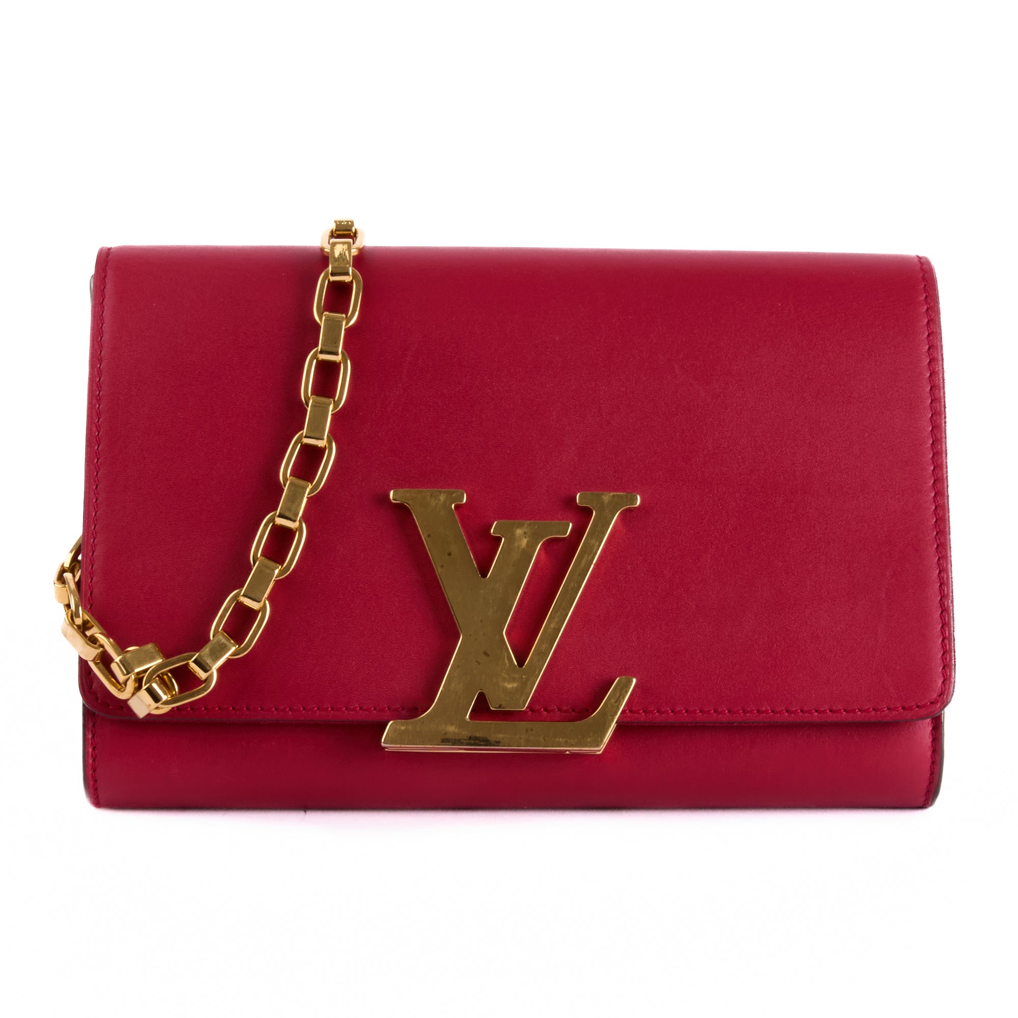 LOUIS VUITTON - Sac bandoulière Louise GM cuir rouge - Hand bag
