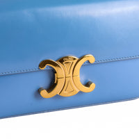 CELINE - Sac à main Claude Triomphe cuir bleu - Hand bag