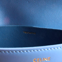 CELINE - Sac à main Claude Triomphe cuir bleu - Hand bag