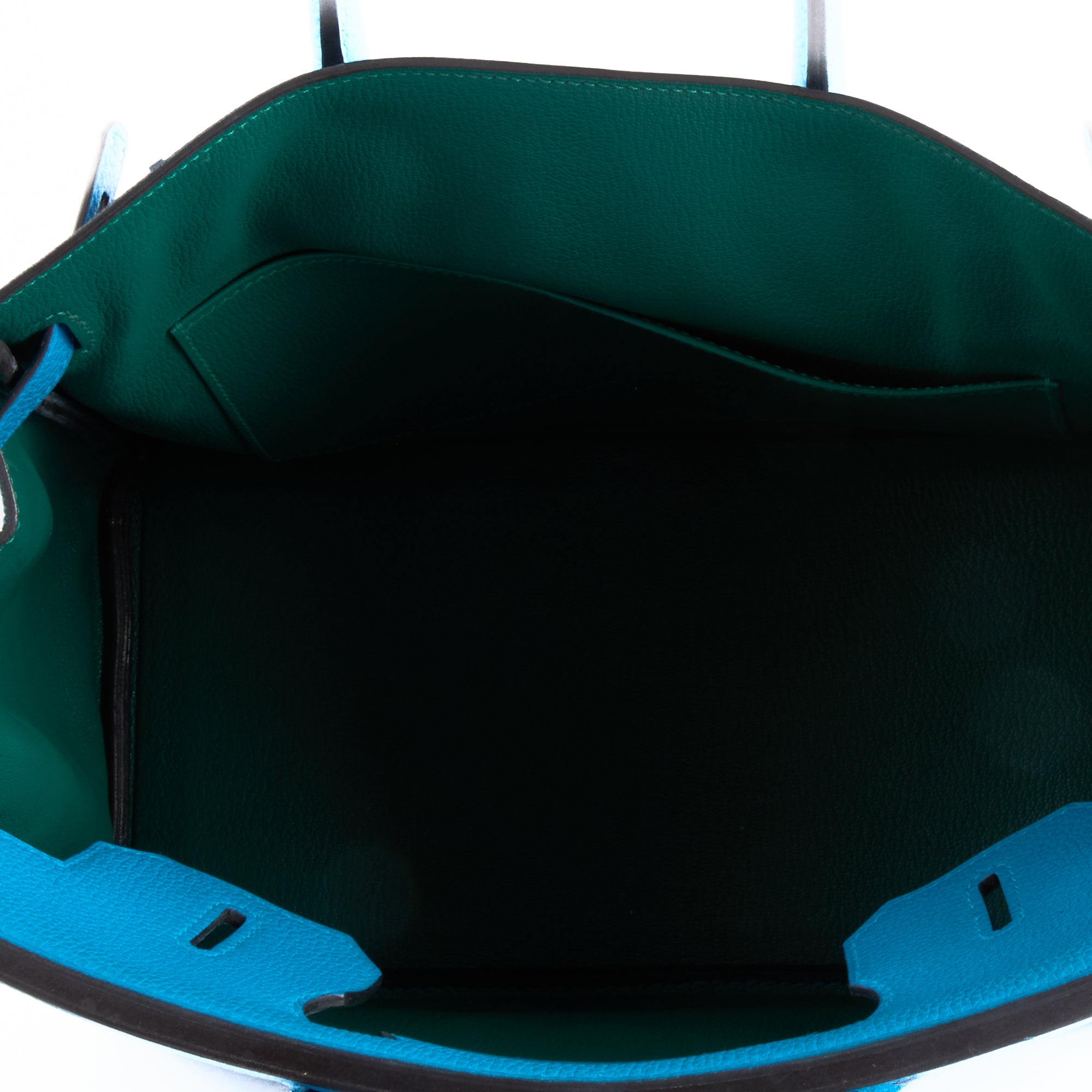 HERMES - Sac à main Birkin 30 cuir Taurillon Clémence Bleu Hydra - Hand bag