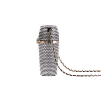 CHANEL - Sac bandoulière étui rouge à lèvres Strass Logo CC - Lipstick Bag