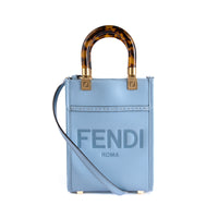FENDI - Sac à main Mini Sunshine cuir bleu - Hand bag