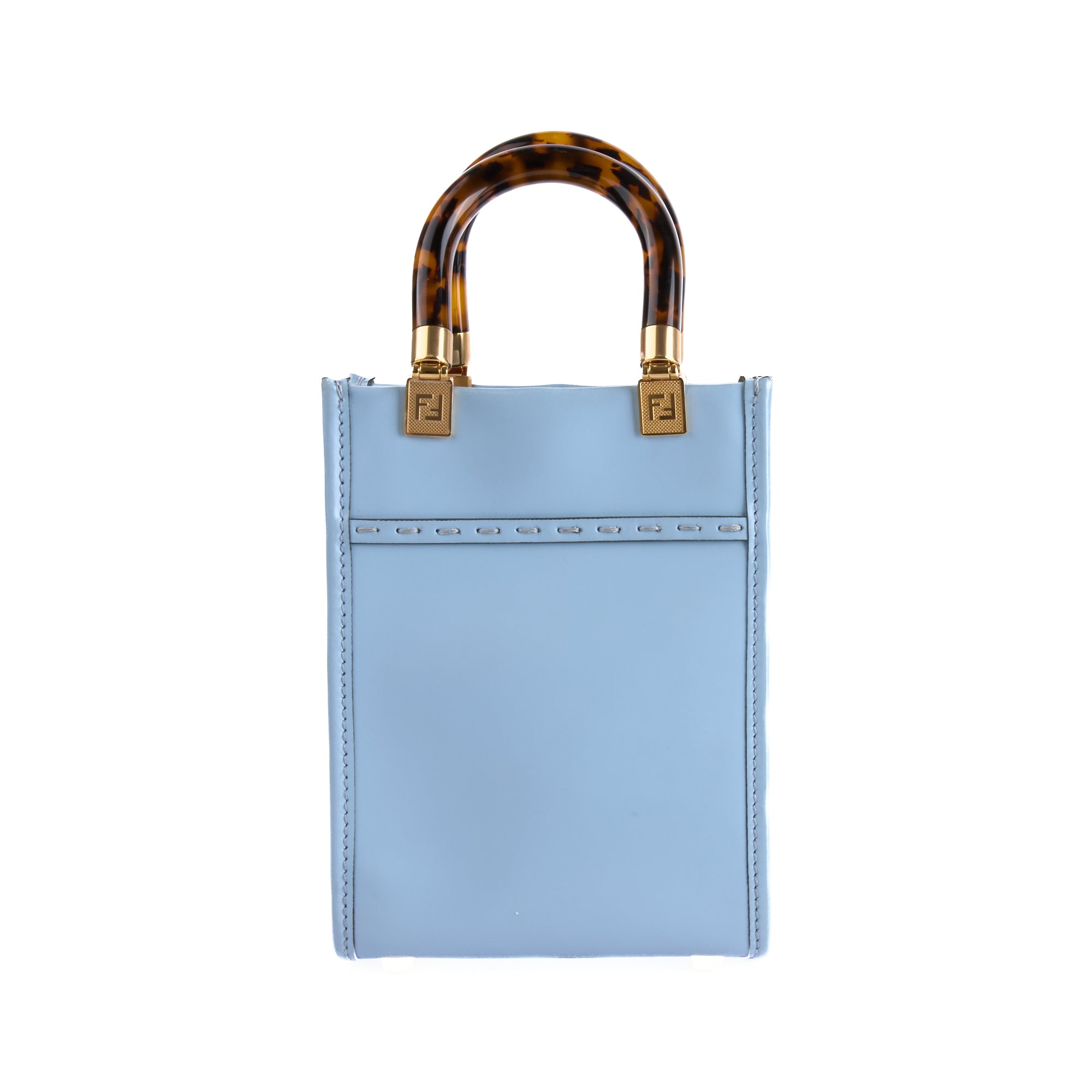 FENDI - Sac à main Mini Sunshine cuir bleu - Hand bag