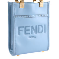 FENDI - Sac à main Mini Sunshine cuir bleu - Hand bag