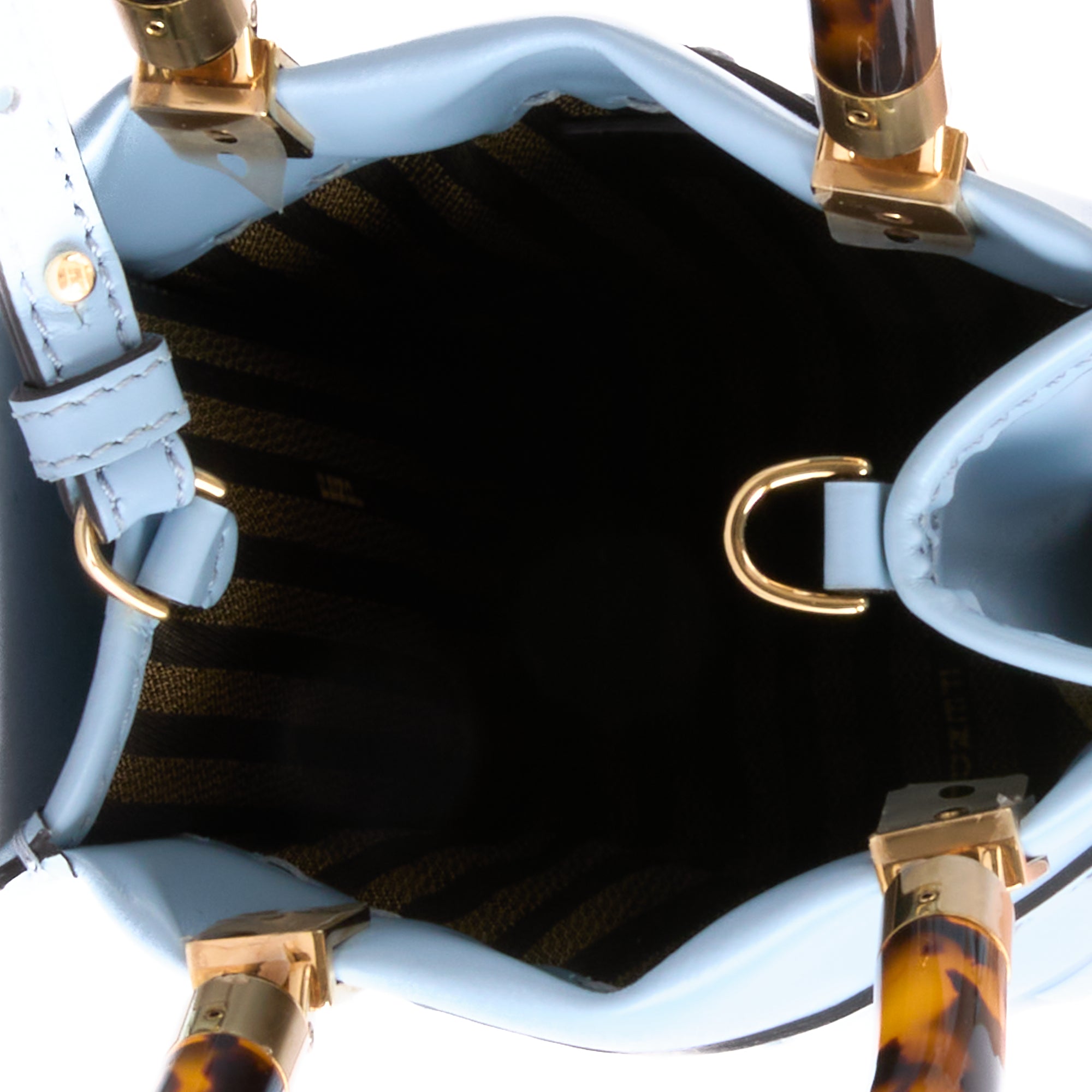 FENDI - Sac à main Mini Sunshine cuir bleu - Hand bag