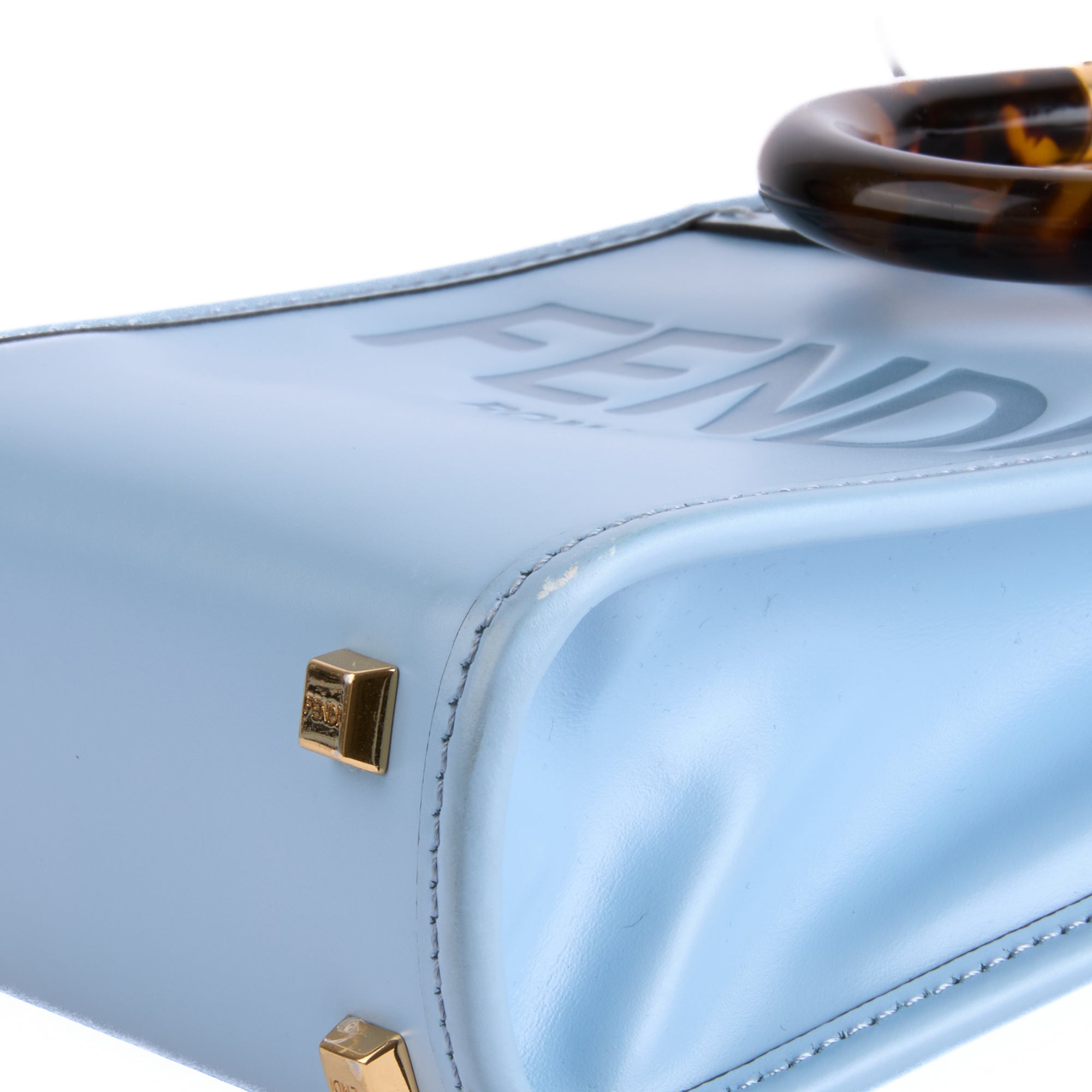 FENDI - Sac à main Mini Sunshine cuir bleu - Hand bag