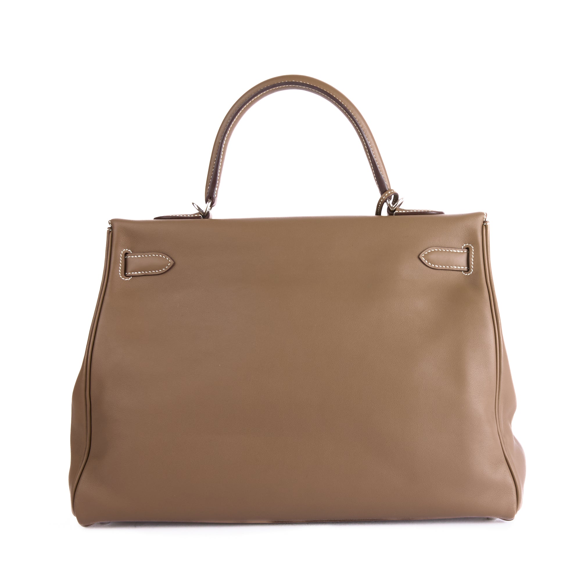 HERMES - Kelly 35 shoulder bag in Swift Etoupe leather - Handbag 