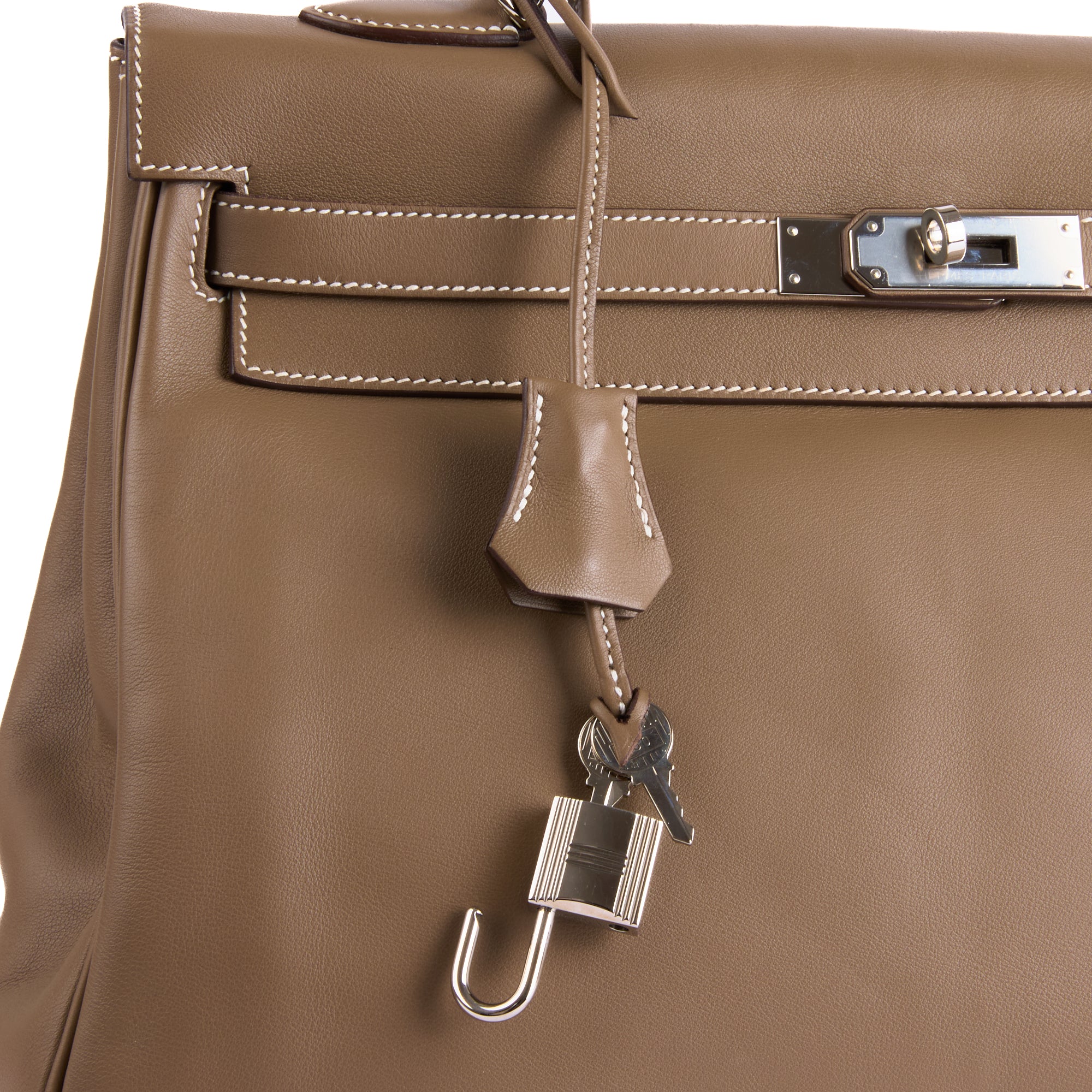 HERMES - Kelly 35 shoulder bag in Swift Etoupe leather - Handbag 