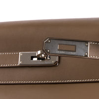 HERMES - Kelly 35 shoulder bag in Swift Etoupe leather - Handbag 