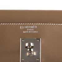 HERMES - Kelly 35 shoulder bag in Swift Etoupe leather - Handbag 