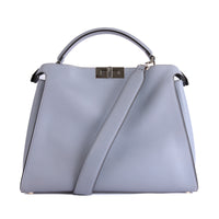 FENDI - Sac à main Peekaboo Large cuir gris - Hand bag