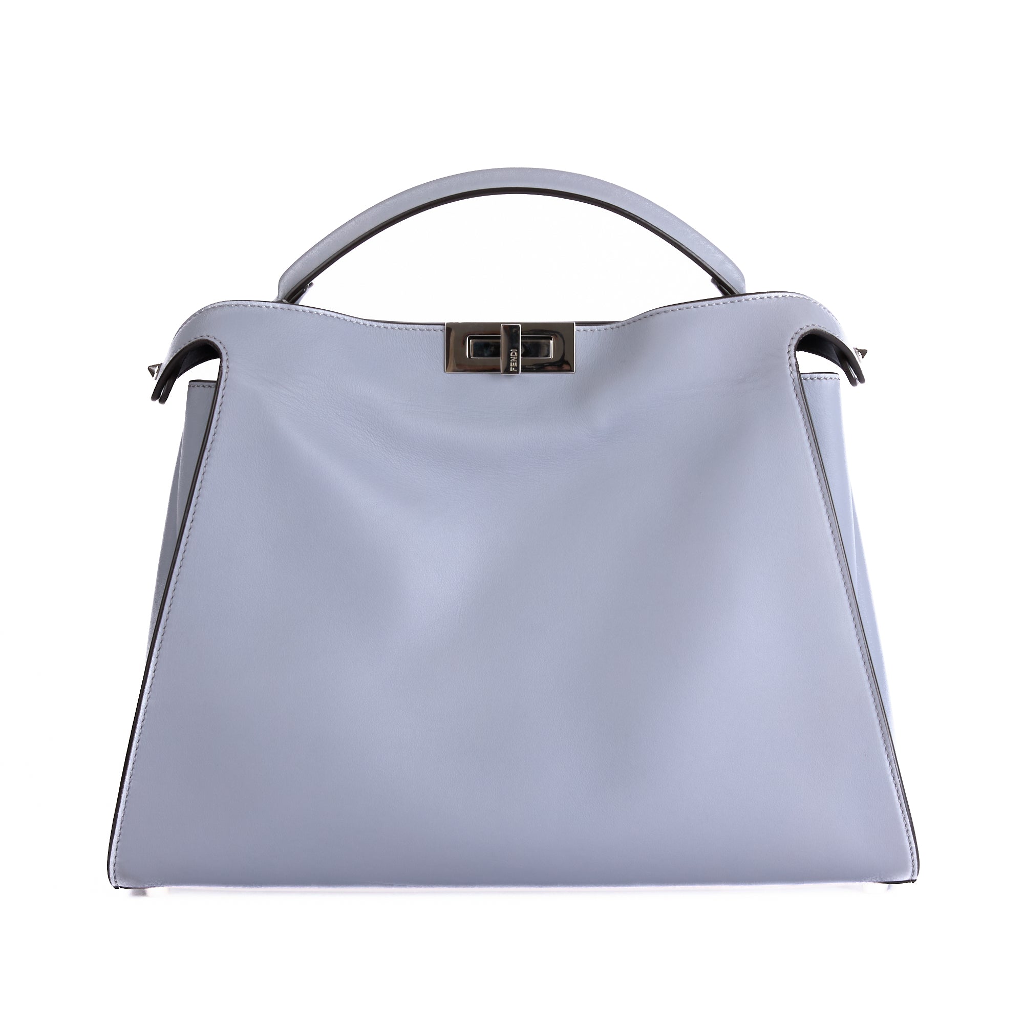 FENDI - Sac à main Peekaboo Large cuir gris - Hand bag